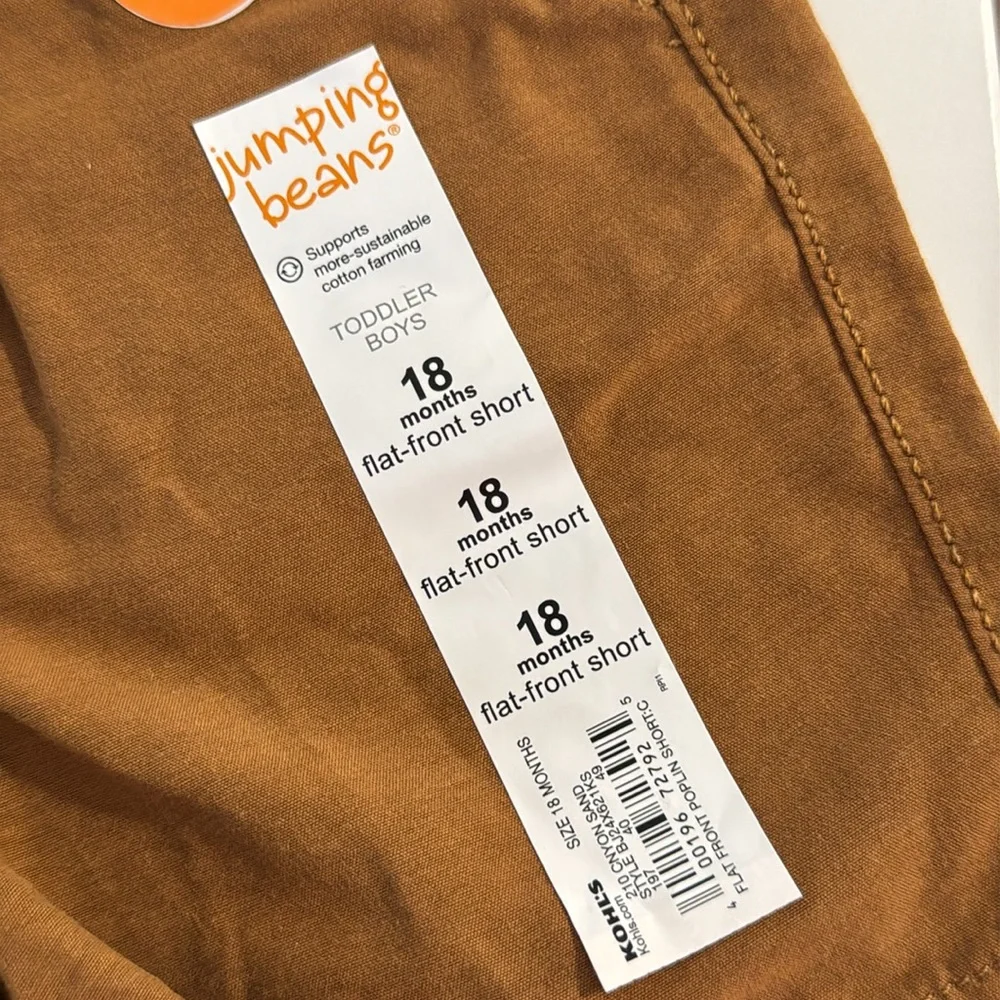 3/$15 🌸 Jumping Beans Flat Front Poplin Short Toddler Boys Canyon Sand Khaki